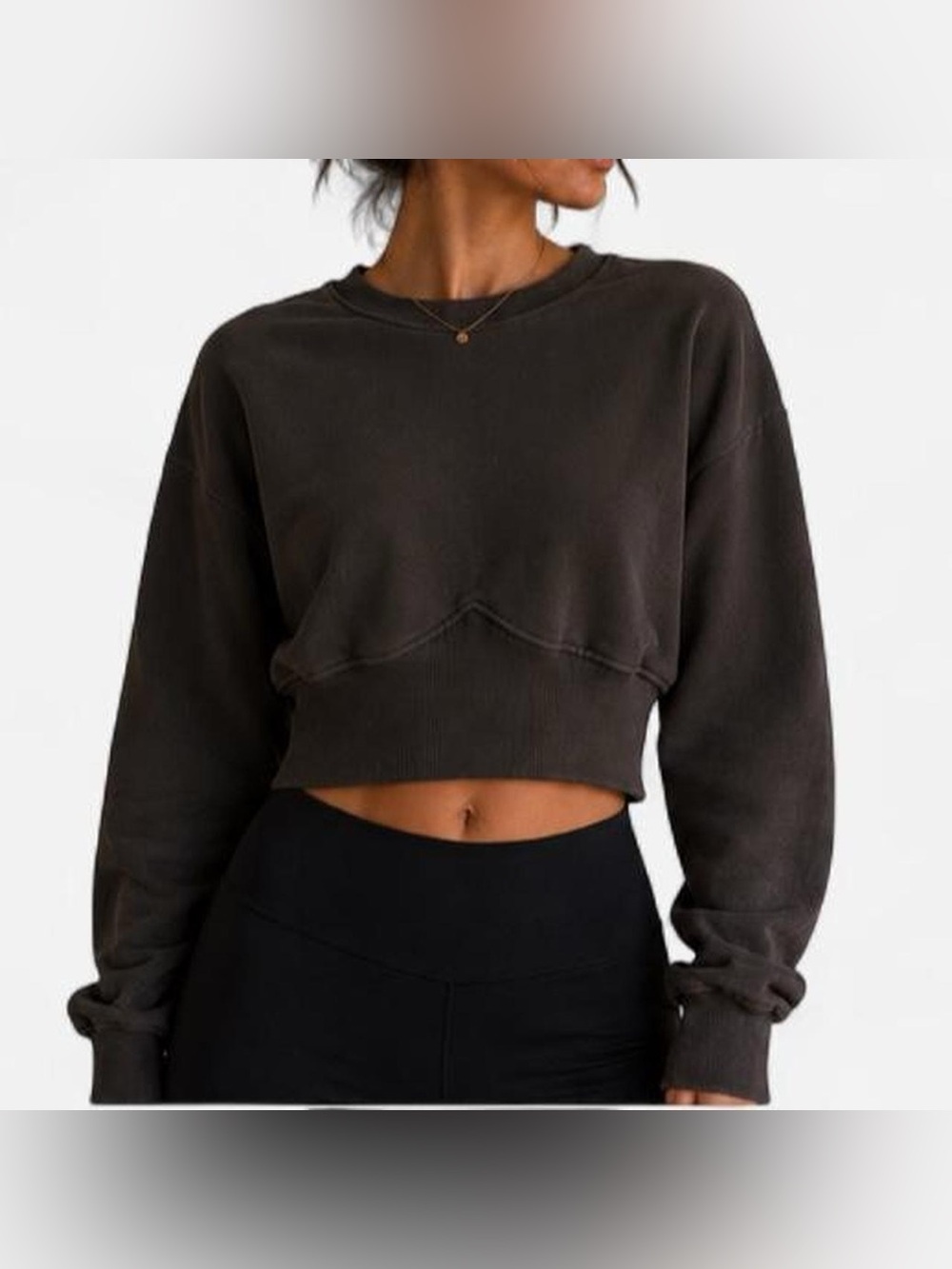 Women's Gray Cropped Sweatshirt